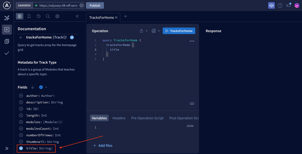 The Operation panel updated to add the title for each track object.