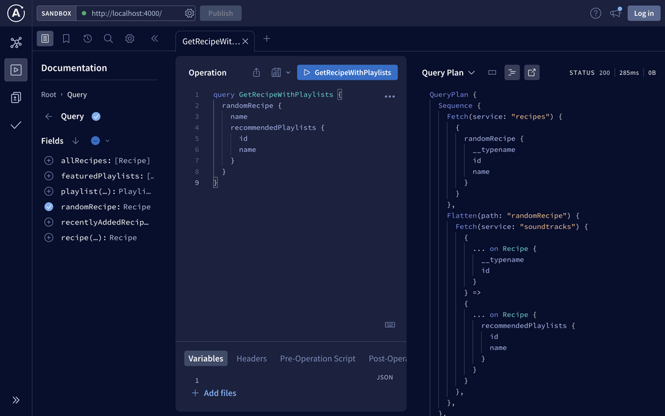 Local router, query plan