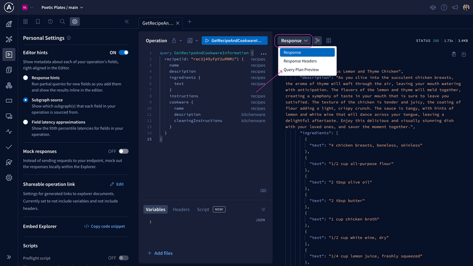 Explorer, Query Plan Preview