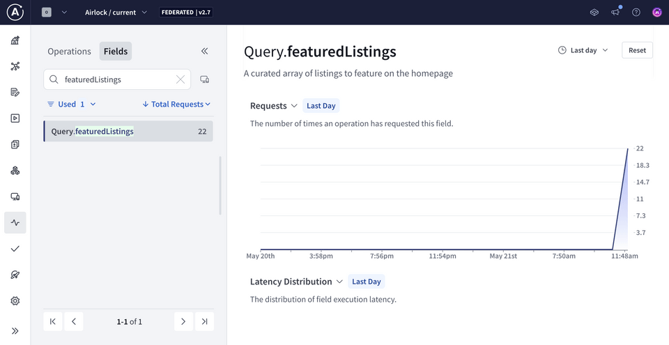 The Insights page in Studio, on the Fields tab